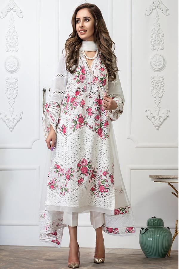 FARIDA HASAN LAWN CHICKEN KARI WHITE