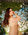 AROOB JATOI NEW GOLDEN CHIFFON PARTY WEAR SAREE