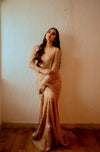 AROOB JATOI NEW GOLDEN CHIFFON PARTY WEAR SAREE