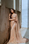 AROOB JATOI NEW GOLDEN CHIFFON PARTY WEAR SAREE