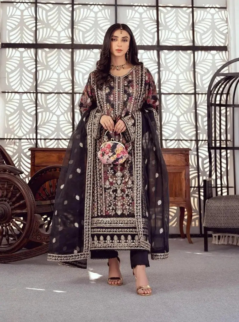 Bint-e-Noor Luxury Organza Embroidered Unstitched SERAPHINA