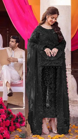 Kanwal Malik Black Formal Net Collection