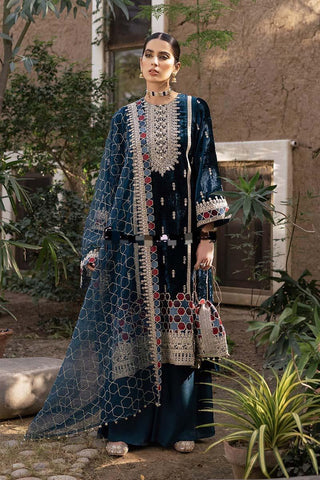 Cross Stitch Blue Formal Velvet Collection