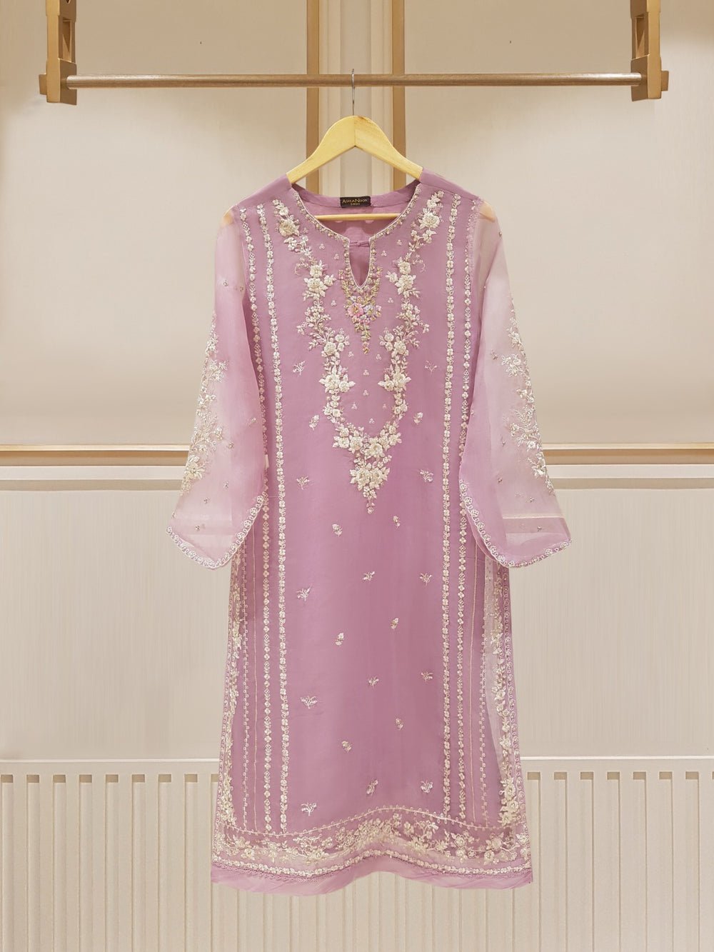 Agha Noor Organza Embroidered Suit