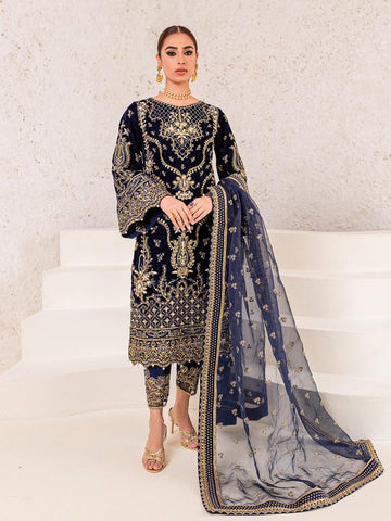 Gulaal Embroidered Velvet Suit - Unstitched 3 Piece - INSIYAH 03