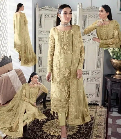 GULAL NEW LEMON NET PARTY WEAR