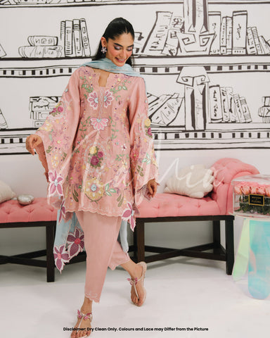 HADIZOUTFIT NEW PEACH SILK PARTY WEAR DBEZ- 270