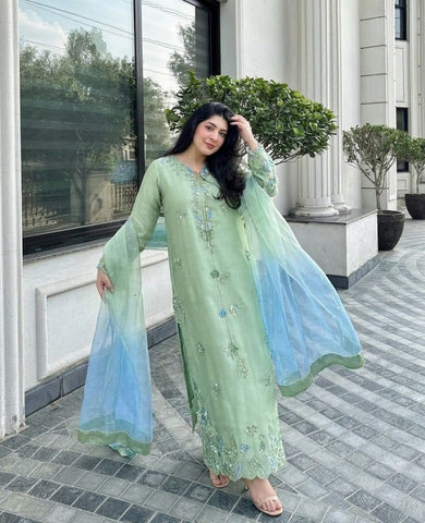 HADIZOUTFIT NEW KAAFTAN STYLE SILK PARTY WEAR GZZZ-074