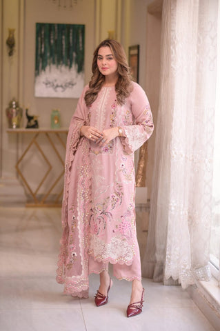ANEELAS NEW PINK CHICKANKARI LUXURY LAWN COLLECTION