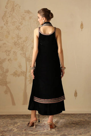 BAROQUE NEW JET BLACK VELVET PARTY WEAR