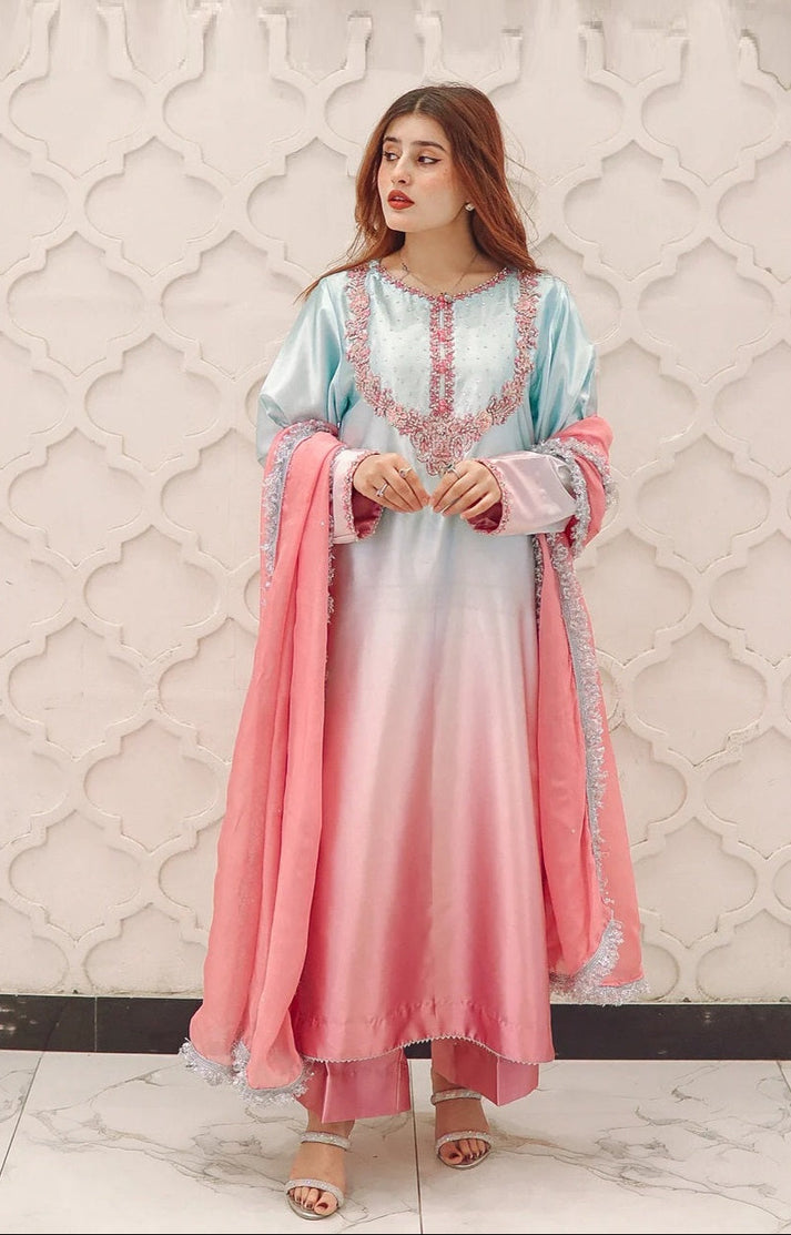 LULUSAR NEW TWO TONE SILK PARTY WEAR DFZZ-071