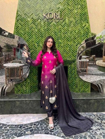 HADIZOUTFIT NEW TIE N DIE SILK PARTY WEAR BHZZ-275