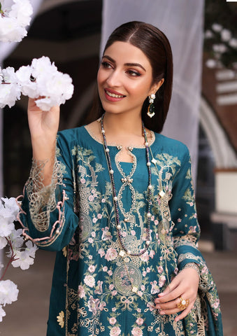 KAHF NEW BLUE CHIKANKARI LUXURY LAWN COLLECTION