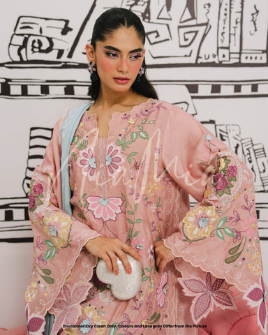 HADIZOUTFIT NEW PEACH SILK PARTY WEAR DBEZ- 270