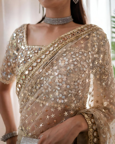 ANEELAS NEW BRIDAL NET SAREE