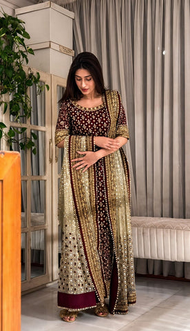 HARIS SHAKEEL NEW SHOCKING PINK CHIFFON PARTY WEAR