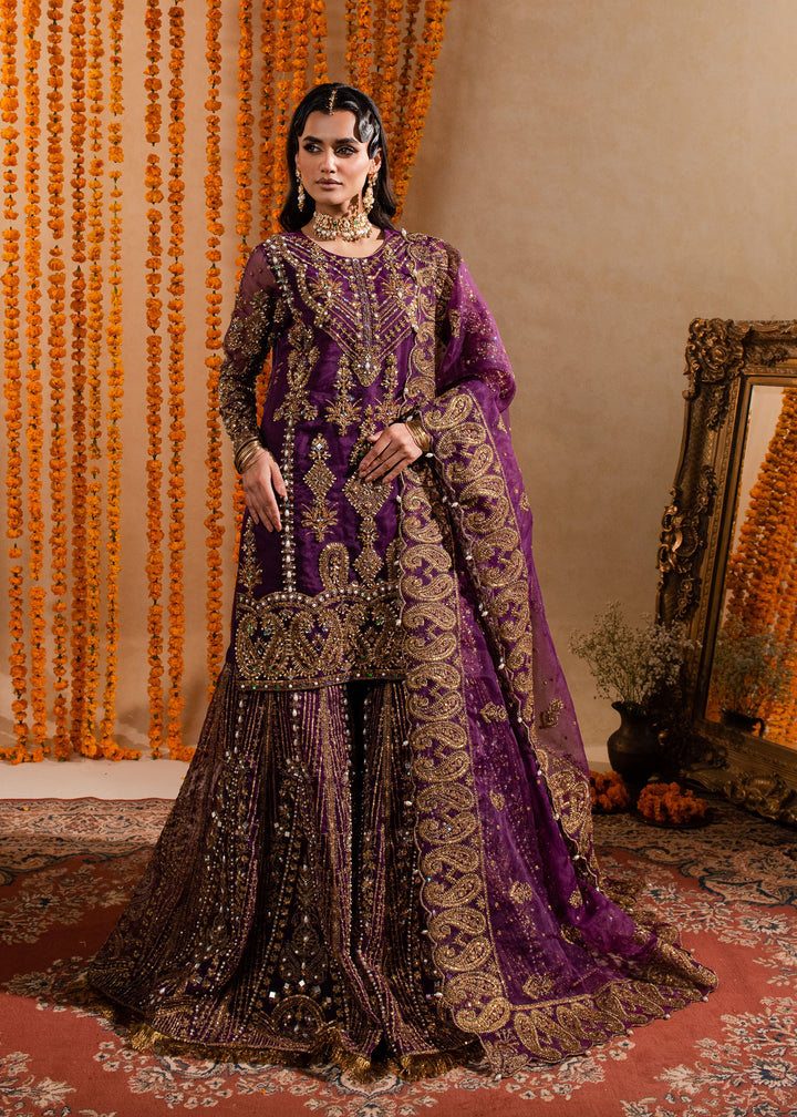 MARIA OSAMA NEW PURPLE BRIDAL WEAR LEHENGA  FBEZ-100