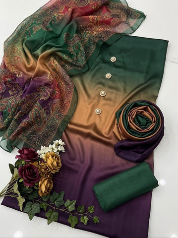 HADIZOUTFIT NEW DIGITAL PRINTED SILK FORMAL WEAR