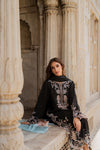HADIZOUTFIT NEW BLACK SILK KAFTAN PARTY WEAR CBEZ -225