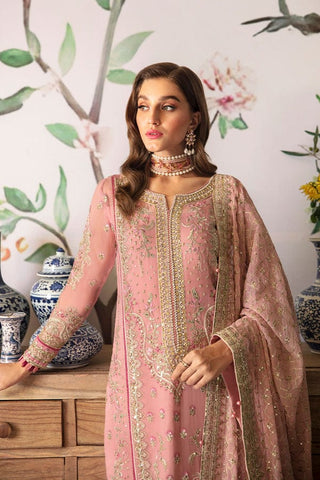 GULAL NEW PEACH CHIFFON PARTY WEAR