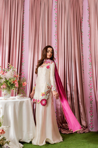 HADIZOUTFIT NEW WHITE SILK PARTY WEAR CGEZ-121