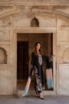 HADIZOUTFIT NEW BLACK SILK KAFTAN PARTY WEAR CBEZ -225