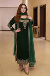 ANEELAS NEW BOTTLE GREEN VELVET PARTY WEAR