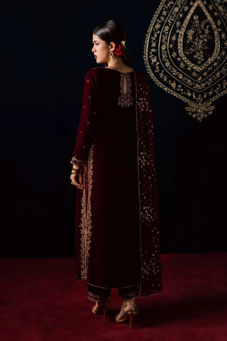 BATIK NEW MAROON VELVET PARTY WEAR