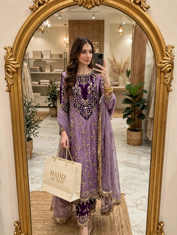 HADIZOUTFIT NEW SILK PARTY WEAR GBEZ- 297