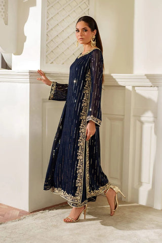 IZNIK NEW BLUE CHIFFON PARTY WEAR DBZZ-122