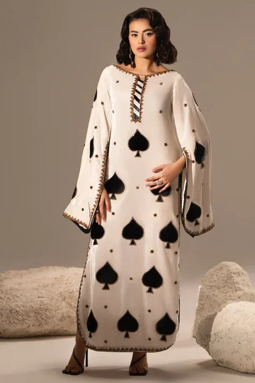 HADIZOUTFIT NEW WHITE SILK PARTY WEAR DCZZ-222