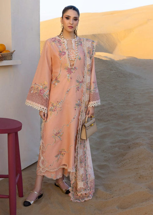 CRIMSON NEW PEACH CHIKANKARI LUXURY LAWN COLLECTION
