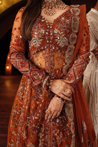 NUREH NEW RUST NET BRIDAL MAXI