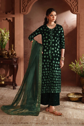 IZNIK NEW BOTTLE GREEN VELVET PARTY WEAR