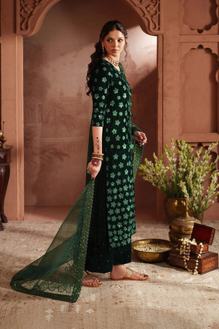 IZNIK NEW BOTTLE GREEN VELVET PARTY WEAR