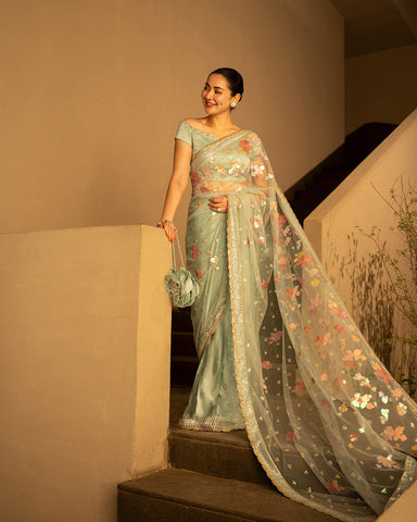 FAIZA SAQLAIN NEW PARTY WEAR SAREE FBZZ-251