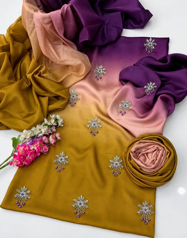 HADIZOUTFIT NEW TIE N DIE SILK PARTY WEAR BHZZ-274
