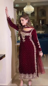 ANEELAS NEW VELVET PARTY WEAR EFZZ-5027