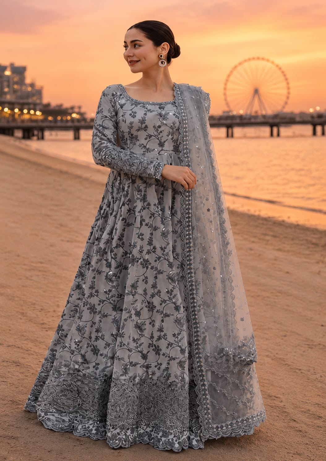 FAIZA SAQLAIN EMBROIDERED LUXURY LAWN MAXI