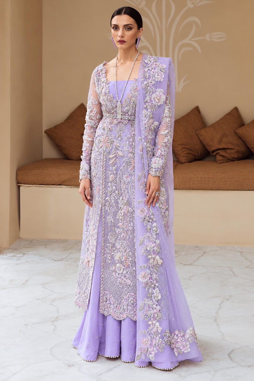 SORAYA NEW LILAC ORGANZA PARTY WEAR IZZZ - 276
