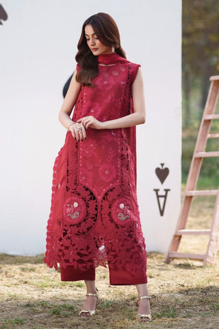 PARISHAY NEW RED CHIKANKARI LUXURY LAWN COLLECTION