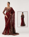 MARIA B NEW EXCLUSIVE RED CHIFFON SAREE HEZZ-129
