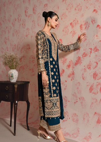 Haseen’s Zinc Blue Formal Collection Chiffon