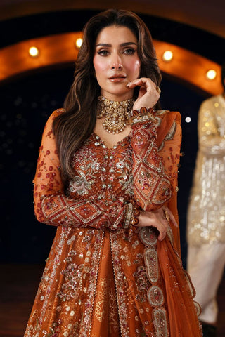 NUREH NEW RUST NET BRIDAL MAXI