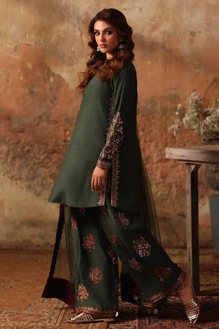 CHARIZMA NEW BOTTLE GREEN RAW SILK PARTY WEAR