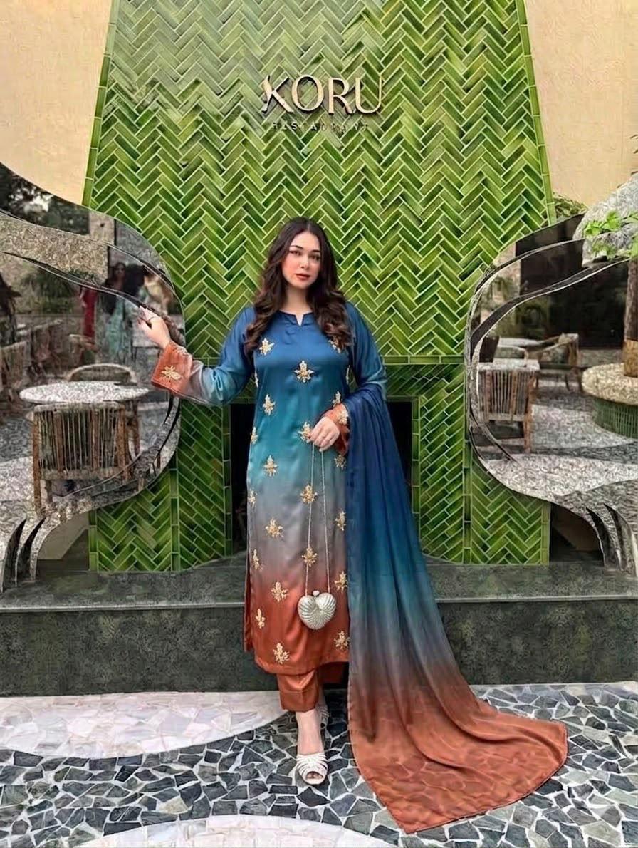 HADIZOUTFIT NEW TIE N DIE SILK PARTY WEAR BHZZ-277