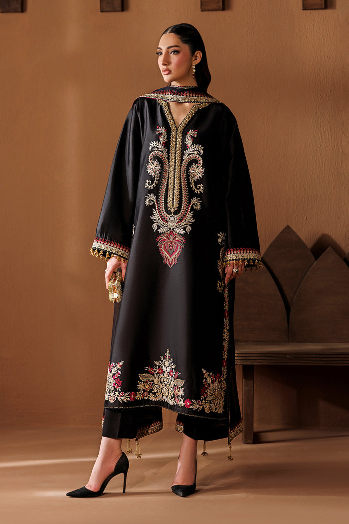 BAROQUE NEW BLACK SHEESHA SILK PARTY WEAR DZZZ-096