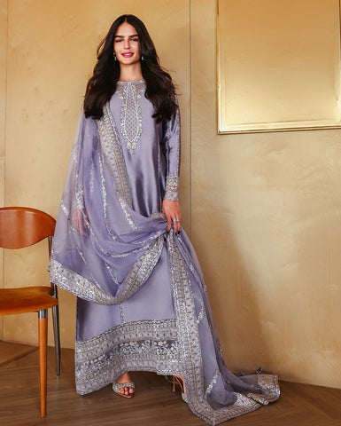MUSHQ NEW LILAC SILK PARTY WEAR DZZZ-171