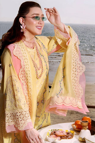 ANEELAS NEW YELLOW CHIKANKARI LUXURY LAWN COLLECTION