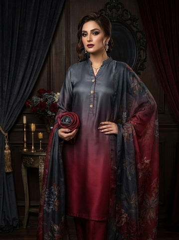 HADIZOUTFIT NEW DIGITAL PRINTED SILK FORMAL WEAR